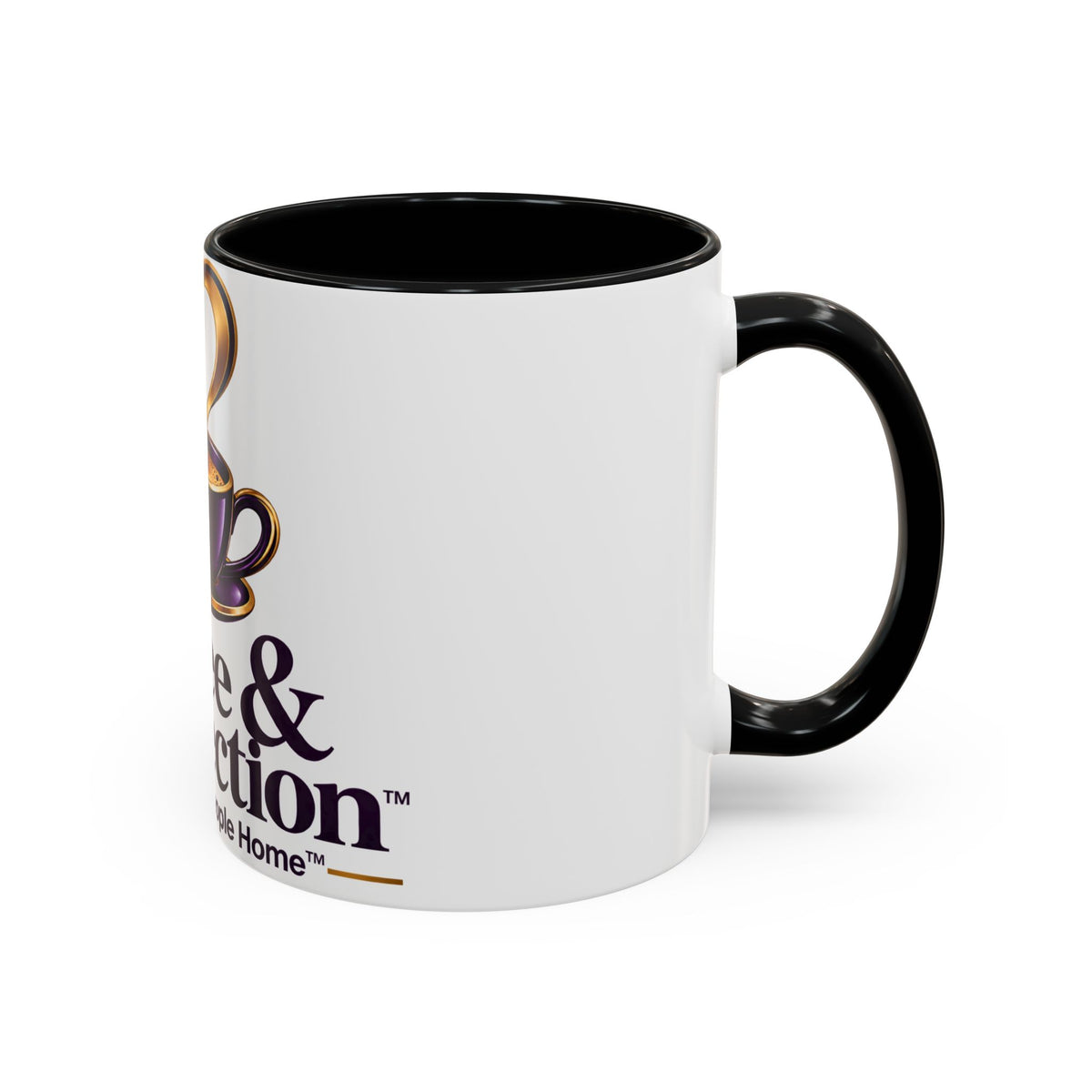 Coffee & Connection Accent Mug — 11/15oz Ceramic Coffee Cup with Heart Steam Design