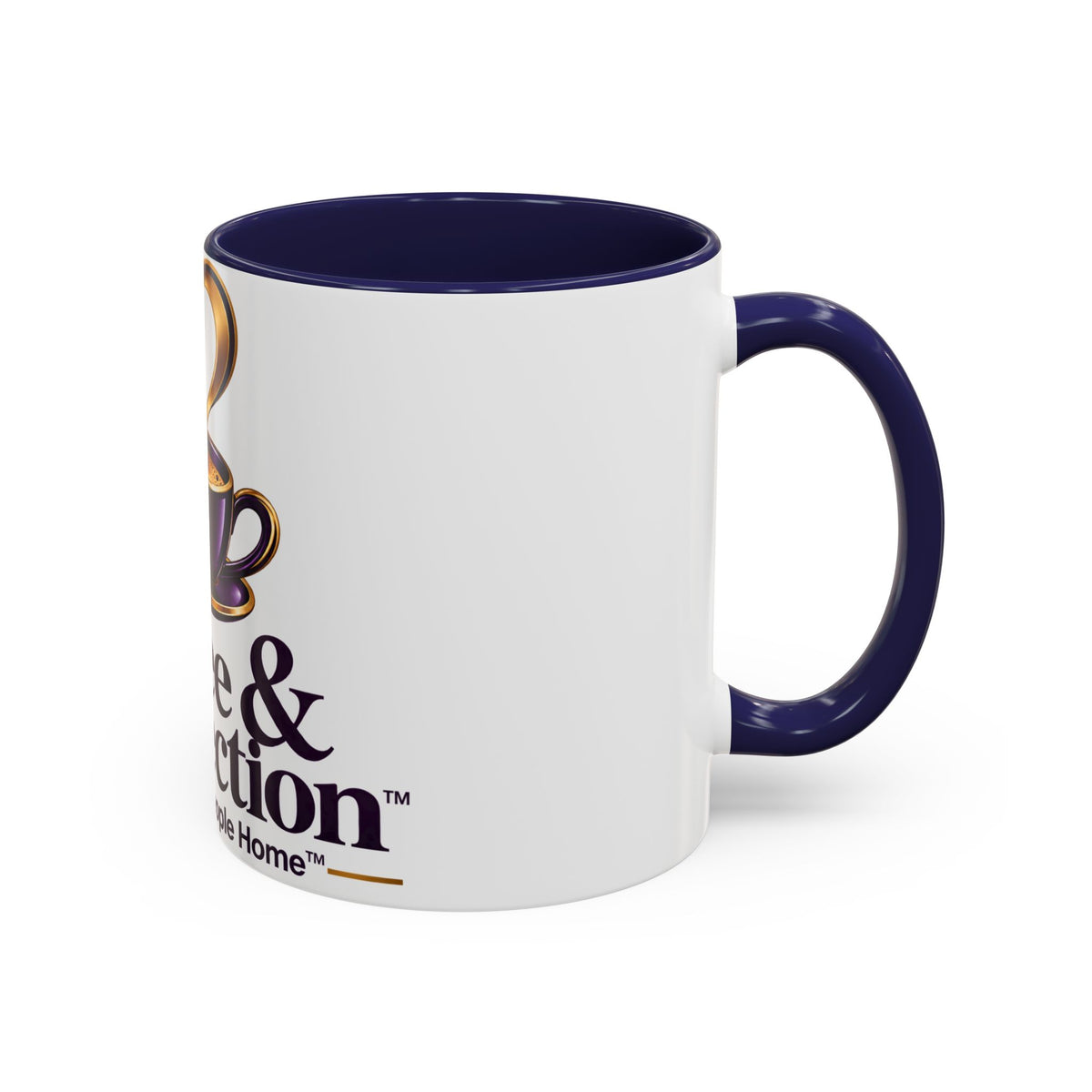 Coffee & Connection Accent Mug — 11/15oz Ceramic Coffee Cup with Heart Steam Design