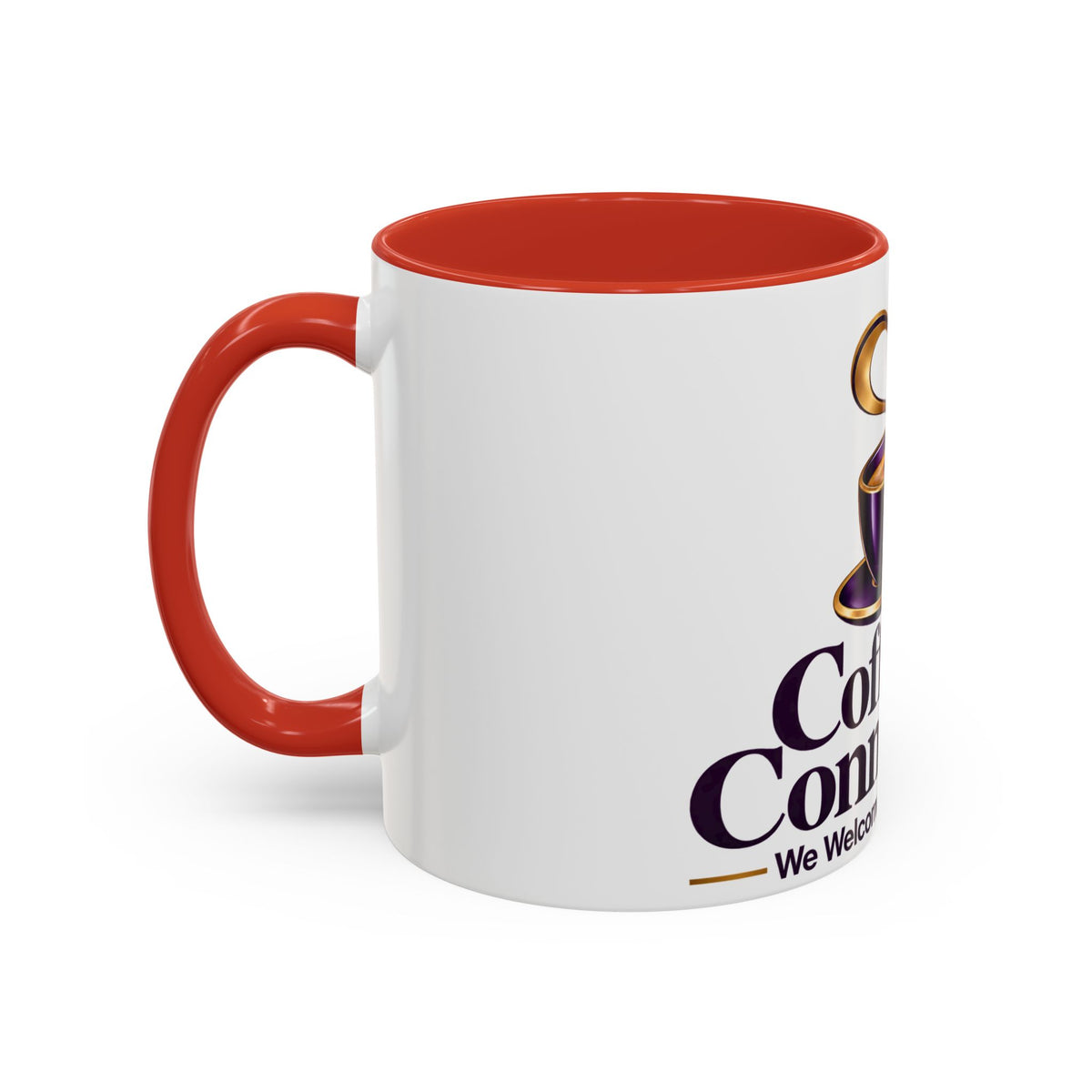 Coffee & Connection Accent Mug — 11/15oz Ceramic Coffee Cup with Heart Steam Design