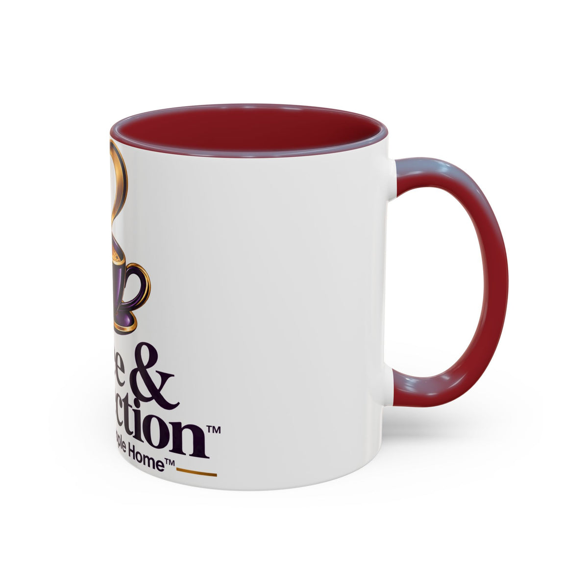 Coffee & Connection Accent Mug — 11/15oz Ceramic Coffee Cup with Heart Steam Design