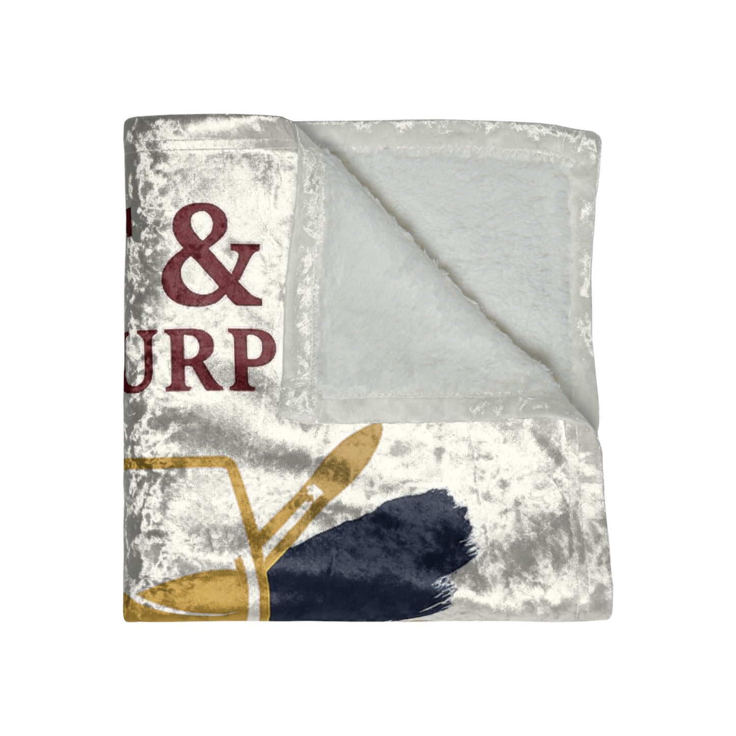 Crushed Velvet Blanket - "Paint & Sip With Purpose" Wine Glass Art Throw (Care Is The Culture)