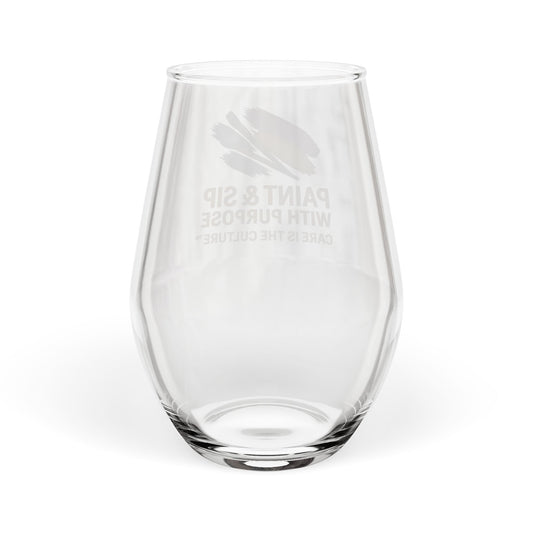 Paint & Sip Stemless Wine Glass — 11.75 oz | 'Paint & Sip With Purpose'