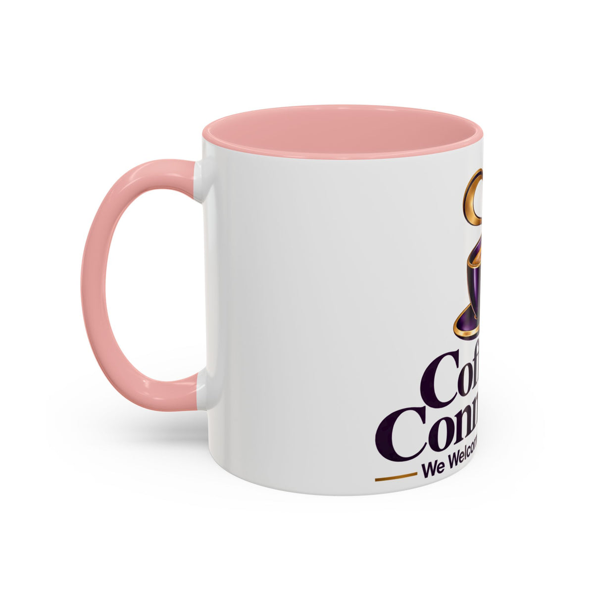 Coffee & Connection Accent Mug — 11/15oz Ceramic Coffee Cup with Heart Steam Design
