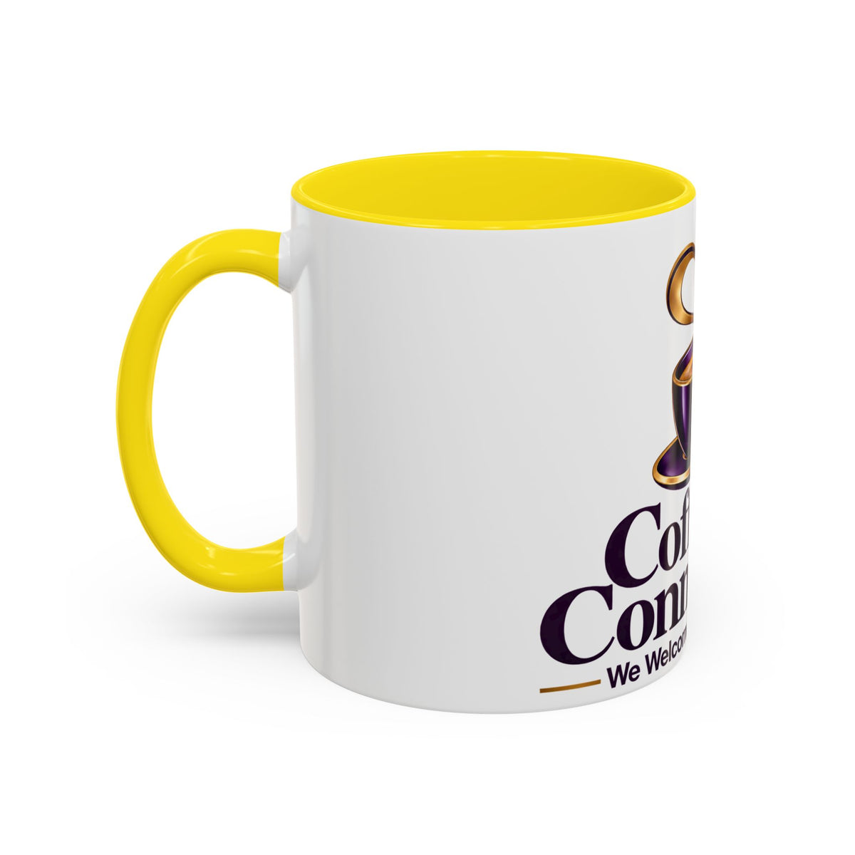 Coffee & Connection Accent Mug — 11/15oz Ceramic Coffee Cup with Heart Steam Design