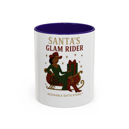 Colorful Holiday Mug, Santa's Glam Rider Coffee Cup, Festive Drinkware, Christmas Gift, Winter Celebration