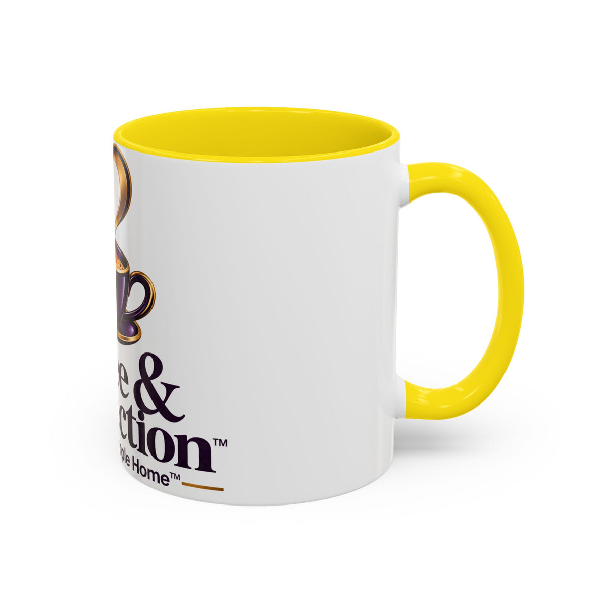 Coffee & Connection Accent Mug — 11/15oz Ceramic Coffee Cup with Heart Steam Design
