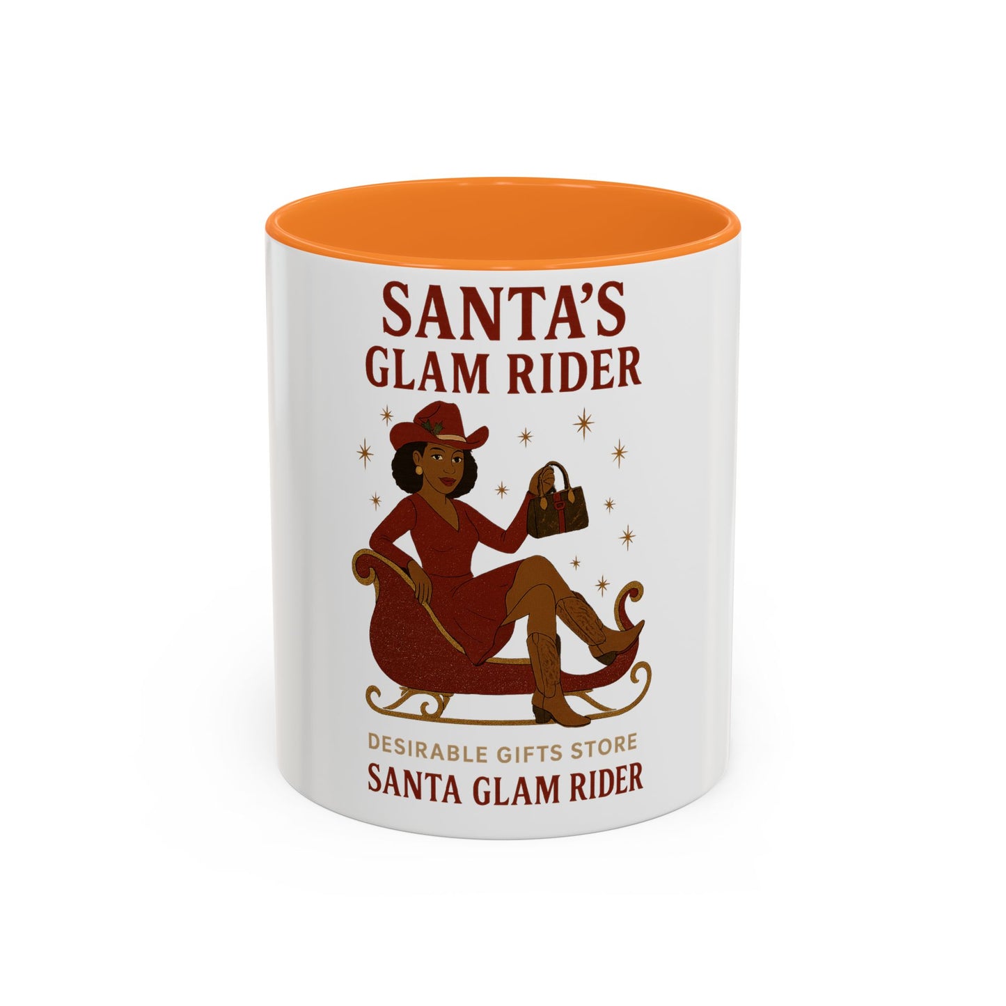 Santa's Glam Rider Mug - Colorful Holiday Coffee Cup for Christmas, Festive Gift, Seasonal Home Decor, Cheerful Beverage Container